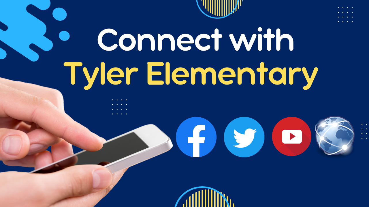 Tyler Elementary with Social Logos