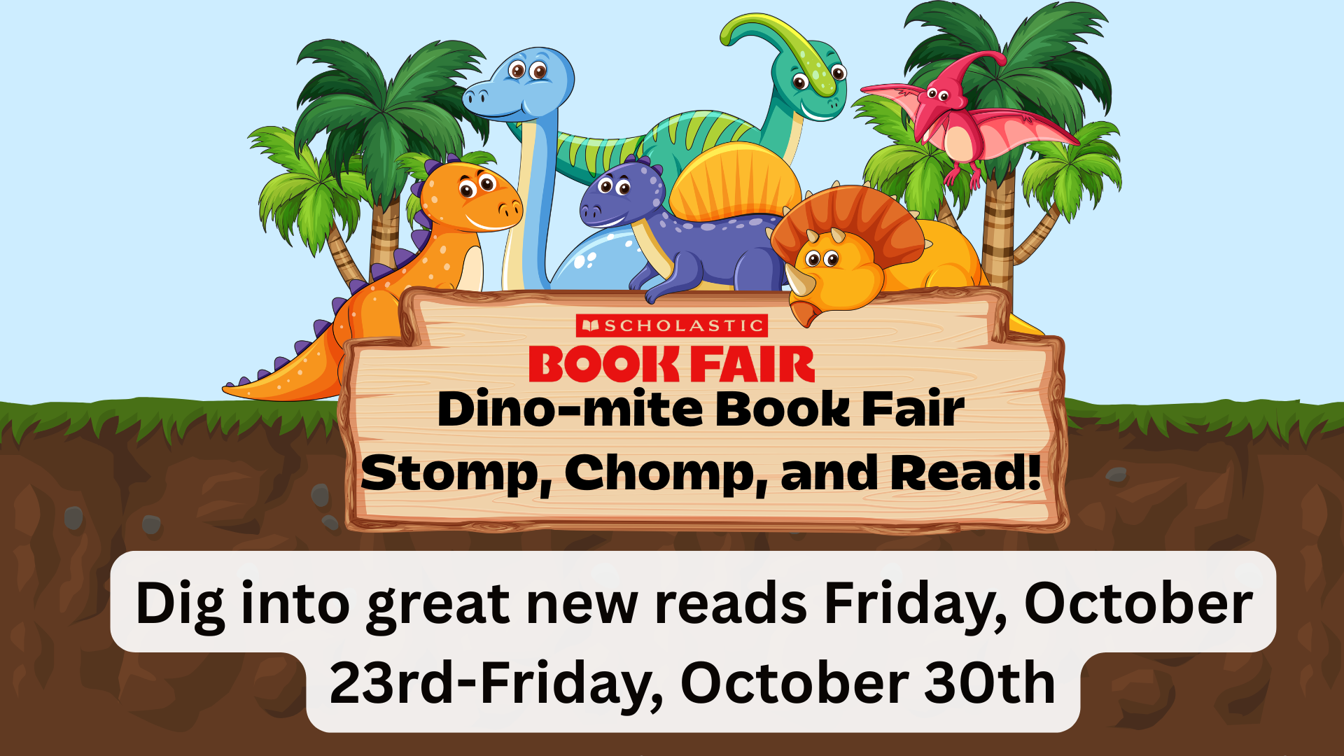 Dinosaurs with Scholastic Book Fair Logo